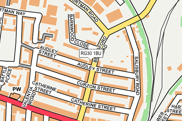 RG30 1BU map - OS OpenMap – Local (Ordnance Survey)