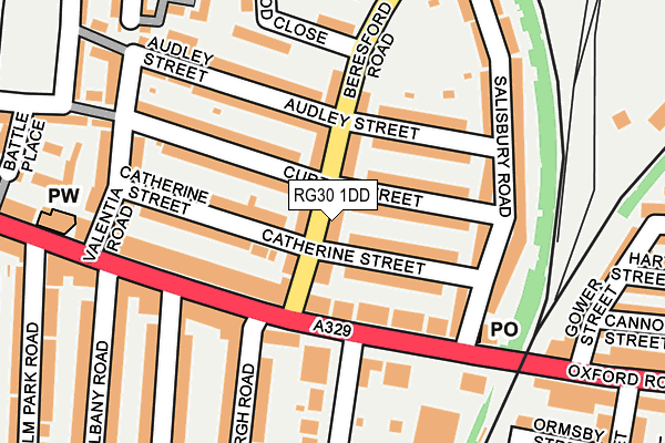 RG30 1DD map - OS OpenMap – Local (Ordnance Survey)