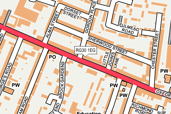 RG30 1EG map - OS OpenMap – Local (Ordnance Survey)