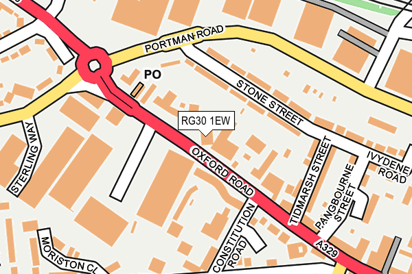 RG30 1EW map - OS OpenMap – Local (Ordnance Survey)
