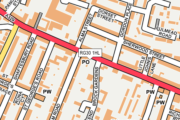 RG30 1HL map - OS OpenMap – Local (Ordnance Survey)