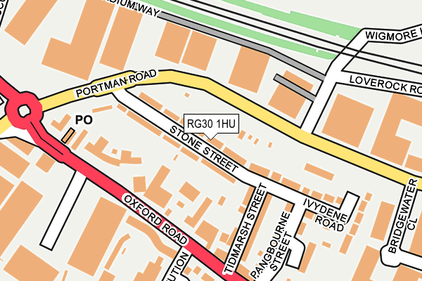 RG30 1HU map - OS OpenMap – Local (Ordnance Survey)