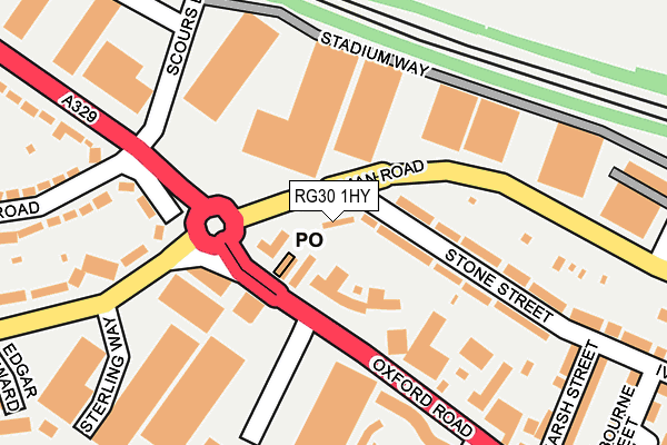 RG30 1HY map - OS OpenMap – Local (Ordnance Survey)