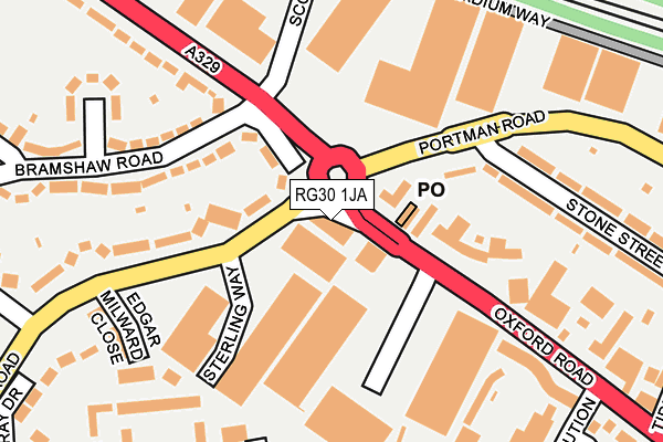 RG30 1JA map - OS OpenMap – Local (Ordnance Survey)