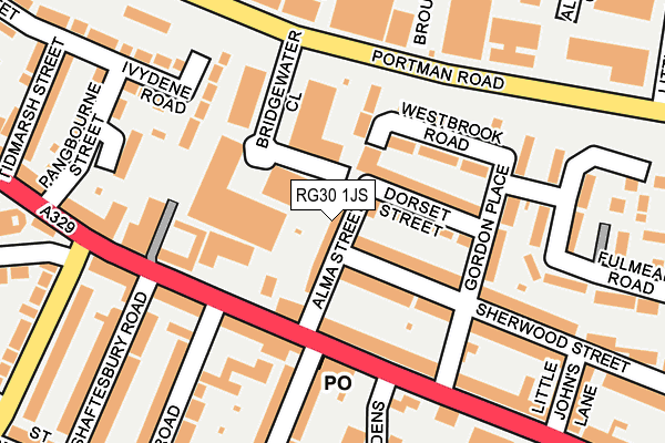 RG30 1JS map - OS OpenMap – Local (Ordnance Survey)