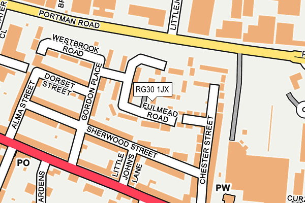 RG30 1JX map - OS OpenMap – Local (Ordnance Survey)