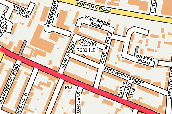 RG30 1LE map - OS OpenMap – Local (Ordnance Survey)