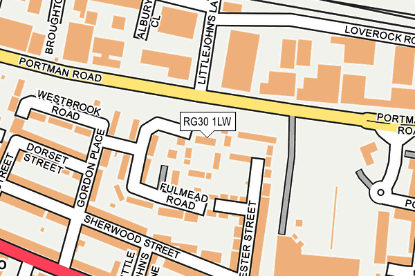 RG30 1LW map - OS OpenMap – Local (Ordnance Survey)