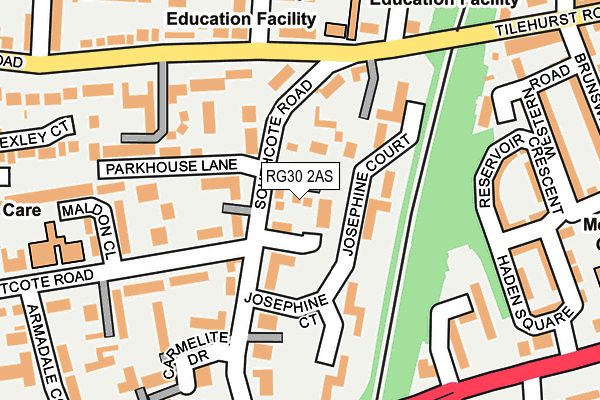 RG30 2AS map - OS OpenMap – Local (Ordnance Survey)
