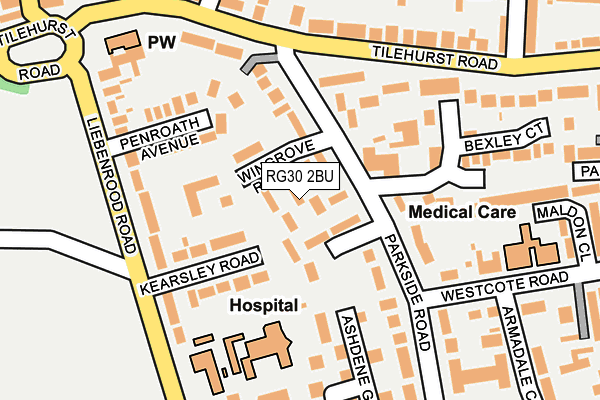 RG30 2BU map - OS OpenMap – Local (Ordnance Survey)