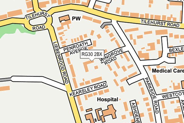 RG30 2BX map - OS OpenMap – Local (Ordnance Survey)