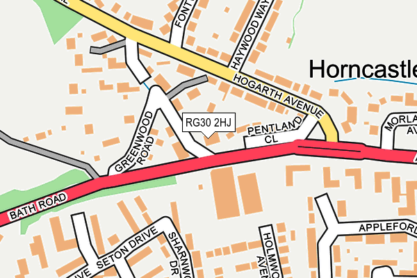 RG30 2HJ map - OS OpenMap – Local (Ordnance Survey)