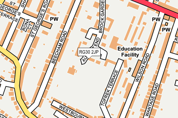 RG30 2JP map - OS OpenMap – Local (Ordnance Survey)