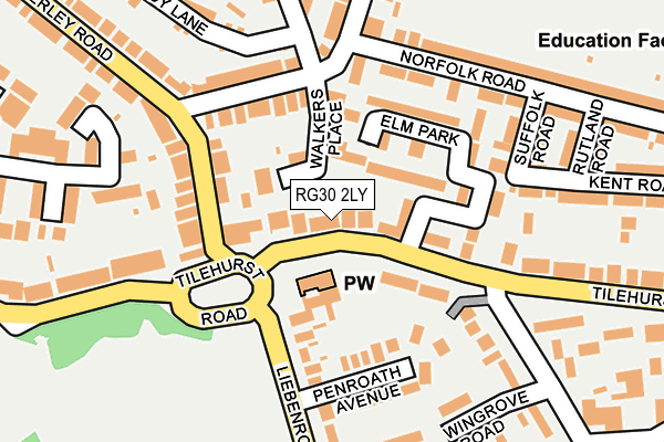 RG30 2LY map - OS OpenMap – Local (Ordnance Survey)