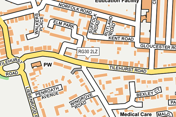 RG30 2LZ map - OS OpenMap – Local (Ordnance Survey)