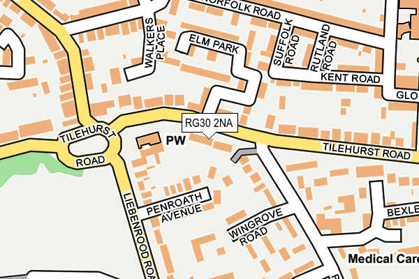 RG30 2NA map - OS OpenMap – Local (Ordnance Survey)