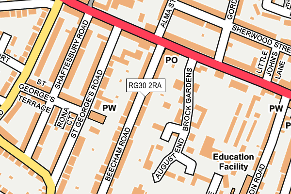 RG30 2RA map - OS OpenMap – Local (Ordnance Survey)