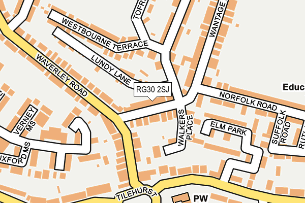 RG30 2SJ map - OS OpenMap – Local (Ordnance Survey)