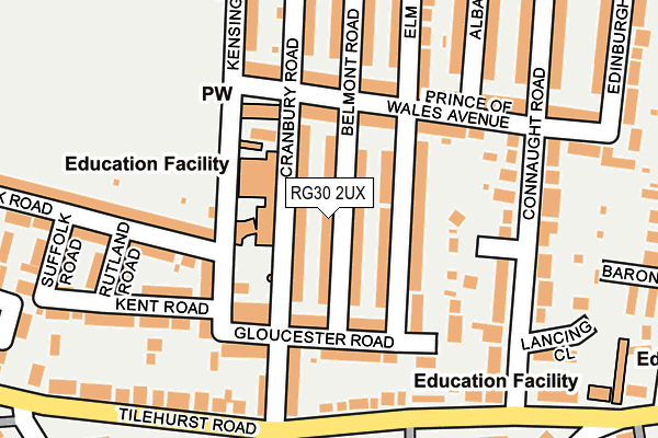 RG30 2UX map - OS OpenMap – Local (Ordnance Survey)