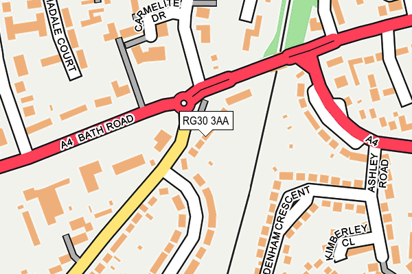 RG30 3AA map - OS OpenMap – Local (Ordnance Survey)