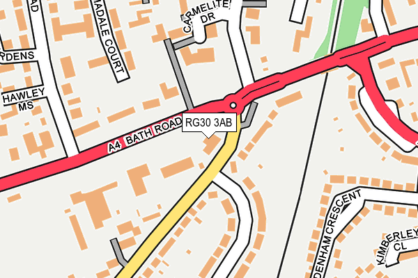 RG30 3AB map - OS OpenMap – Local (Ordnance Survey)