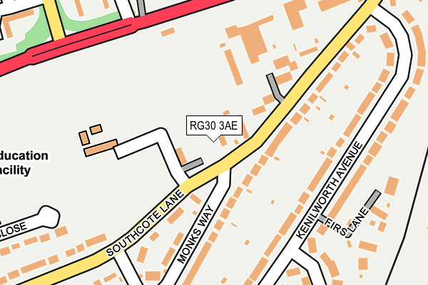 RG30 3AE map - OS OpenMap – Local (Ordnance Survey)