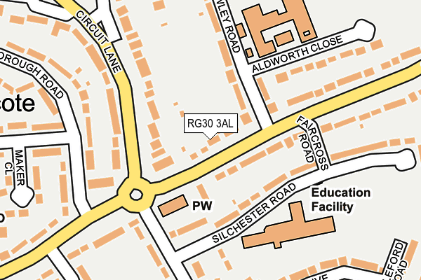 RG30 3AL map - OS OpenMap – Local (Ordnance Survey)