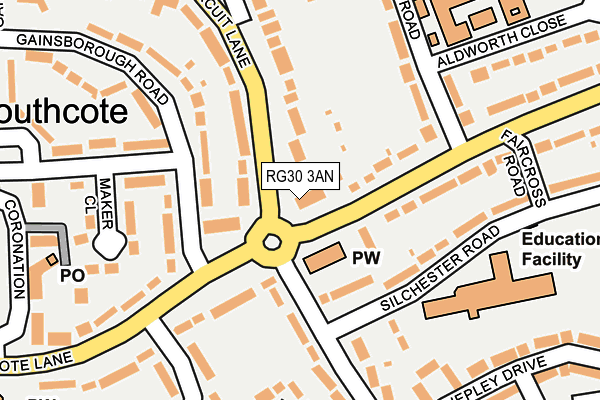 RG30 3AN map - OS OpenMap – Local (Ordnance Survey)