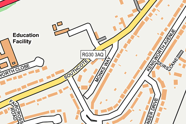 RG30 3AQ map - OS OpenMap – Local (Ordnance Survey)