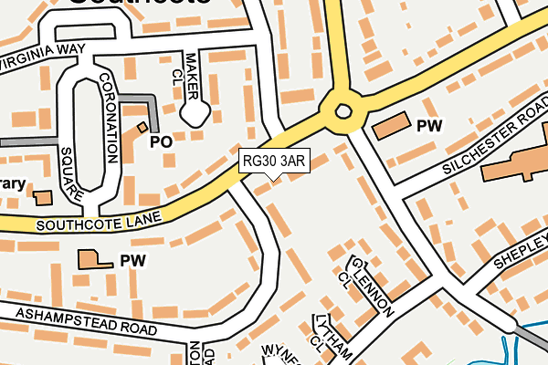 RG30 3AR map - OS OpenMap – Local (Ordnance Survey)