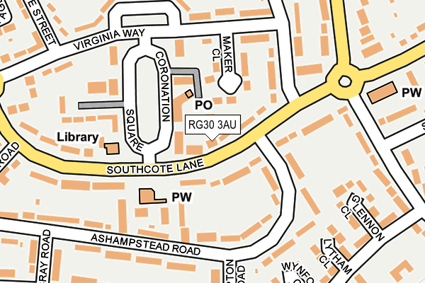 RG30 3AU map - OS OpenMap – Local (Ordnance Survey)