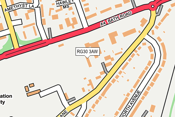 RG30 3AW map - OS OpenMap – Local (Ordnance Survey)
