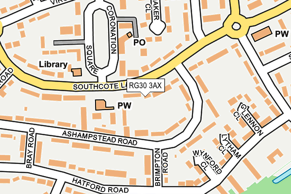 RG30 3AX map - OS OpenMap – Local (Ordnance Survey)