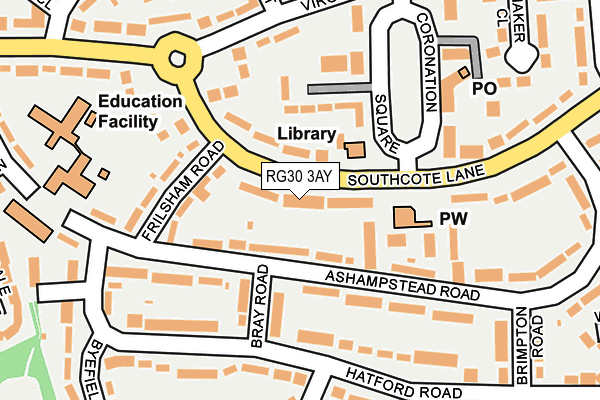 RG30 3AY map - OS OpenMap – Local (Ordnance Survey)