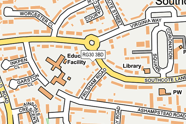 RG30 3BD map - OS OpenMap – Local (Ordnance Survey)