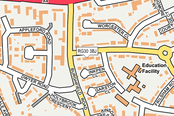 RG30 3BJ map - OS OpenMap – Local (Ordnance Survey)