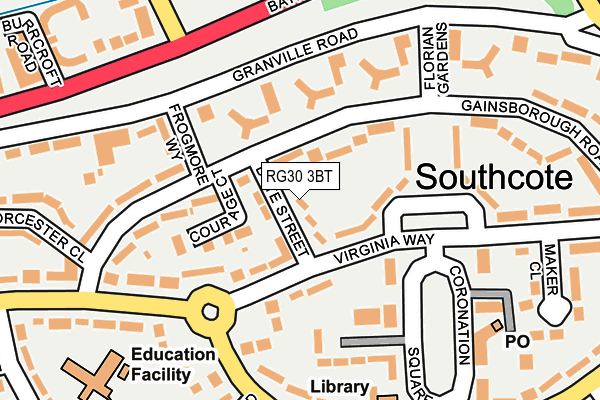 RG30 3BT map - OS OpenMap – Local (Ordnance Survey)