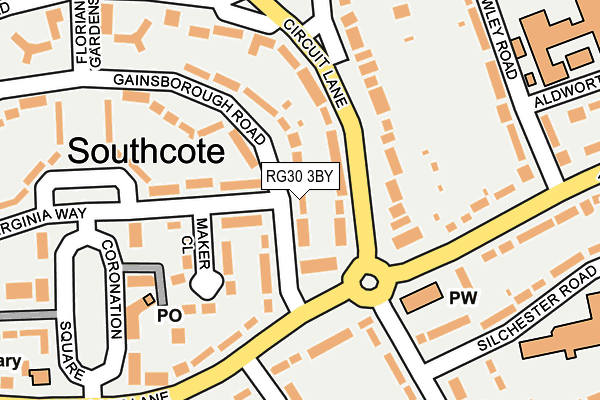 RG30 3BY map - OS OpenMap – Local (Ordnance Survey)