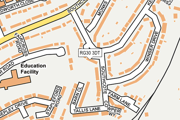 RG30 3DT map - OS OpenMap – Local (Ordnance Survey)