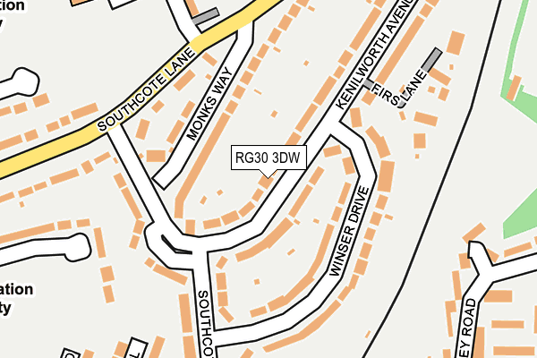 RG30 3DW map - OS OpenMap – Local (Ordnance Survey)