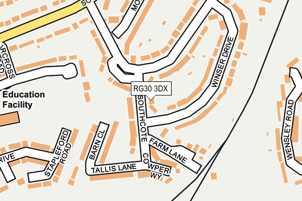 RG30 3DX map - OS OpenMap – Local (Ordnance Survey)