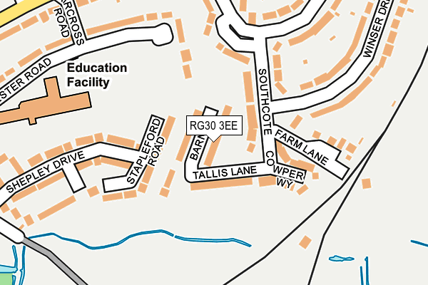 RG30 3EE map - OS OpenMap – Local (Ordnance Survey)