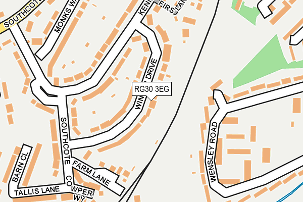 RG30 3EG map - OS OpenMap – Local (Ordnance Survey)