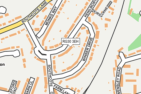 RG30 3EH map - OS OpenMap – Local (Ordnance Survey)