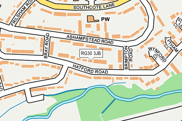 RG30 3JB map - OS OpenMap – Local (Ordnance Survey)