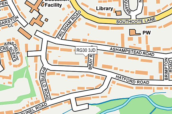 RG30 3JD map - OS OpenMap – Local (Ordnance Survey)