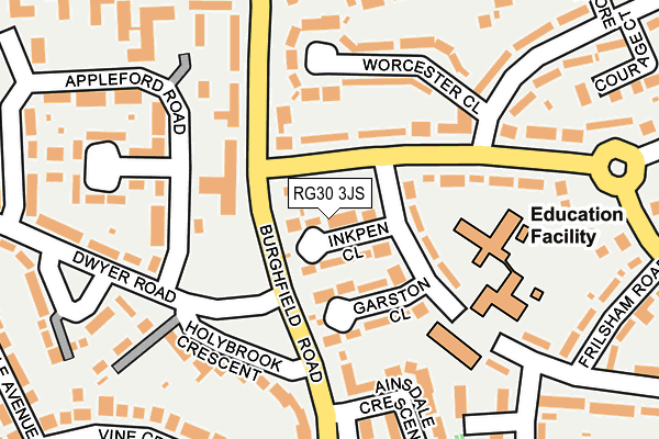 RG30 3JS map - OS OpenMap – Local (Ordnance Survey)