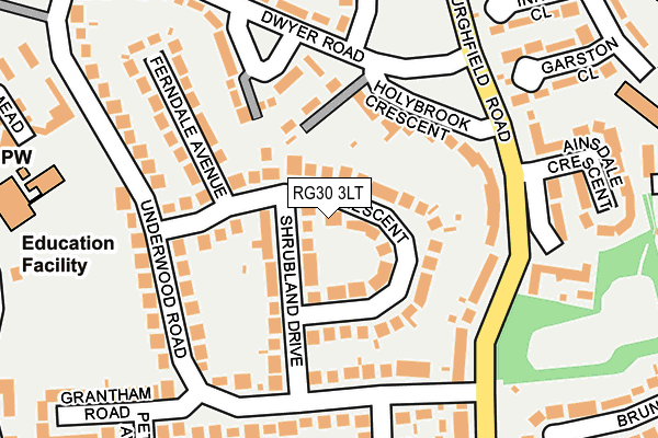 RG30 3LT map - OS OpenMap – Local (Ordnance Survey)