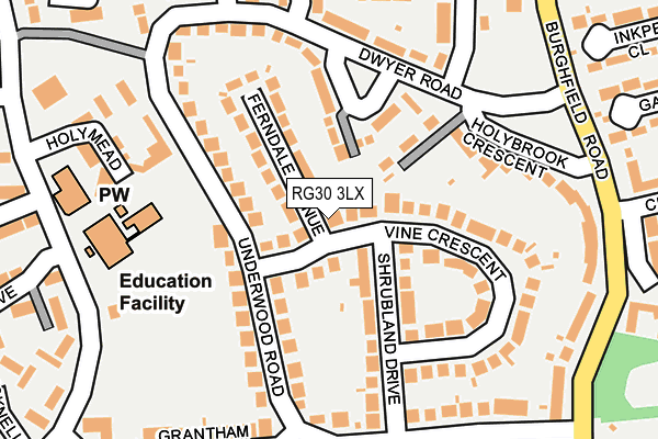 RG30 3LX map - OS OpenMap – Local (Ordnance Survey)