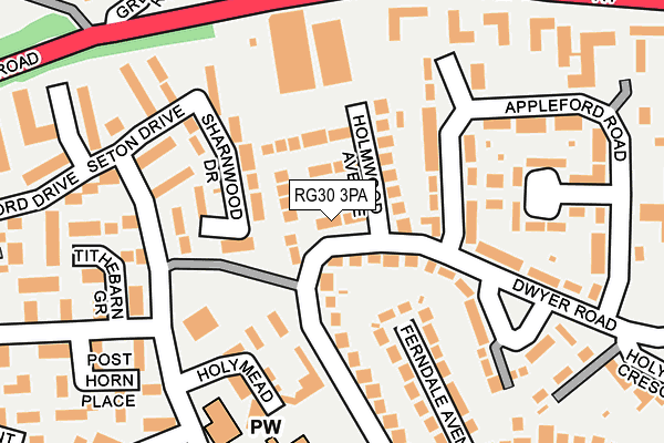 RG30 3PA map - OS OpenMap – Local (Ordnance Survey)